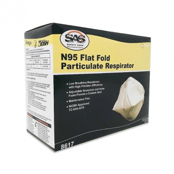 SAS 8617 N95 Flat Fold Particulate Respirator